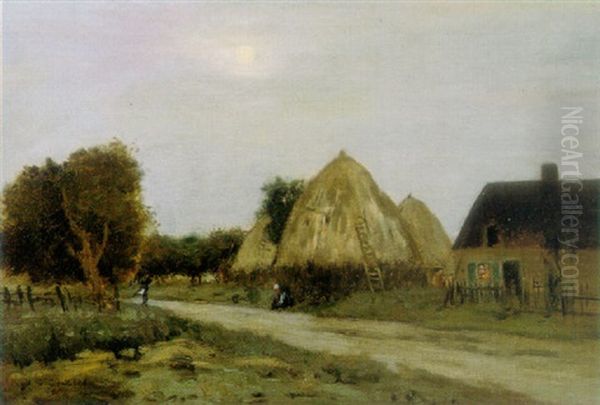 A Country Lane At Dusk Oil Painting by Jean-Charles Cazin