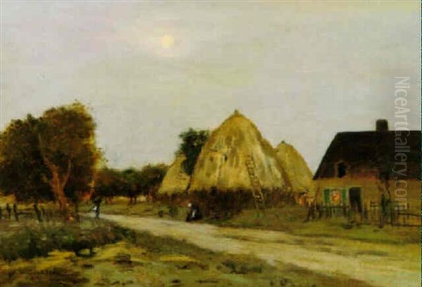 Chemin De Campagne - Crepuscule Oil Painting by Jean-Charles Cazin