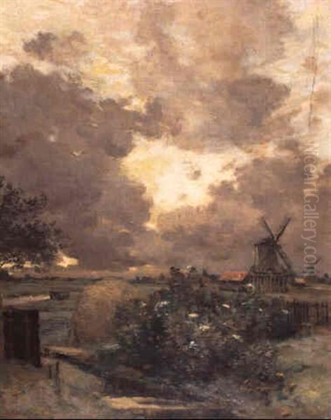 Paisaje Holandes Oil Painting by Jean-Charles Cazin