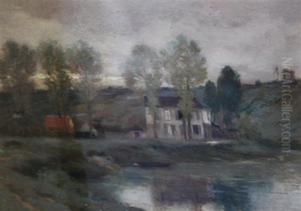 Lakeside House Oil Painting by Marie Cazin