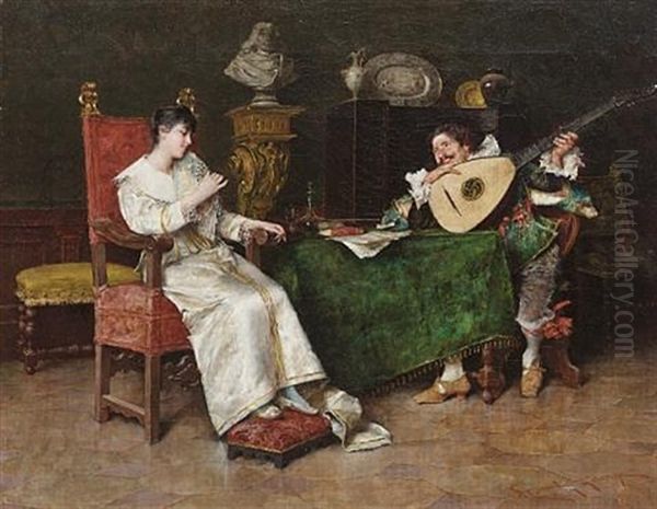 Serenade Oil Painting by Adriano Cecchi