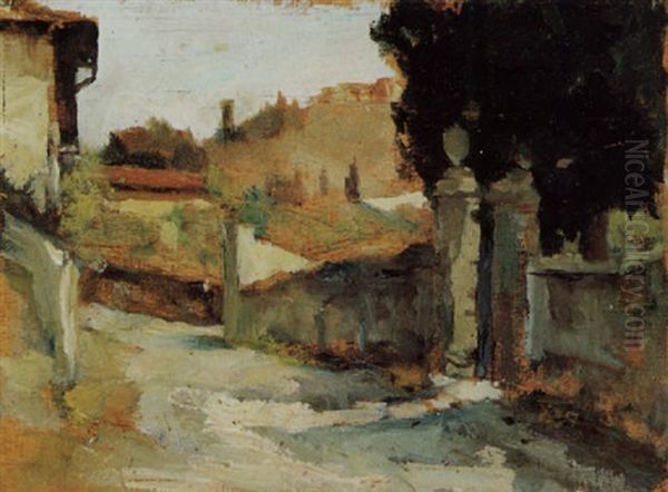 Strada Di Paese Oil Painting by Adriano Cecchi