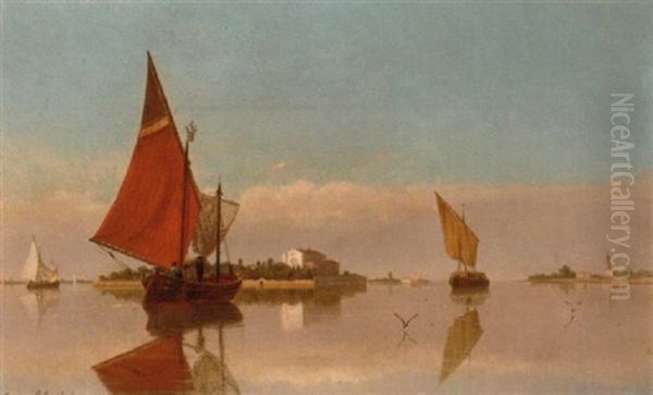 G. Helena's Island, Venice Oil Painting by Eugenio Cecchini Prichard