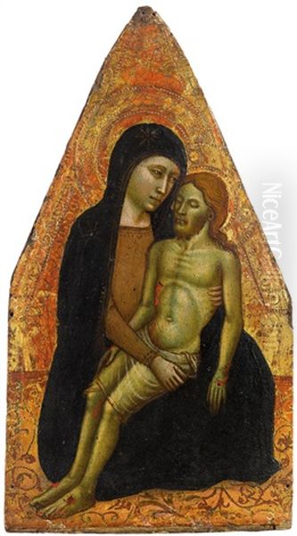 Pieta Oil Painting by  Cecco di Pietro