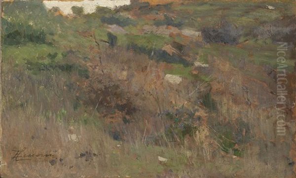 Campagna In Maremma Oil Painting by Eugenio Cecconi