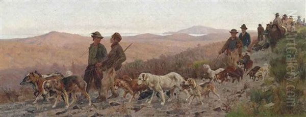 Pronti Per La Caccia In Maremma Oil Painting by Eugenio Cecconi