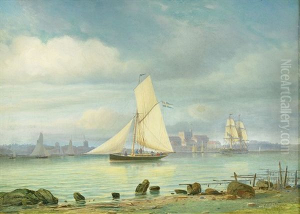 Waxholms Fastning Oil Painting by Pehr Wilhelm Cedergren