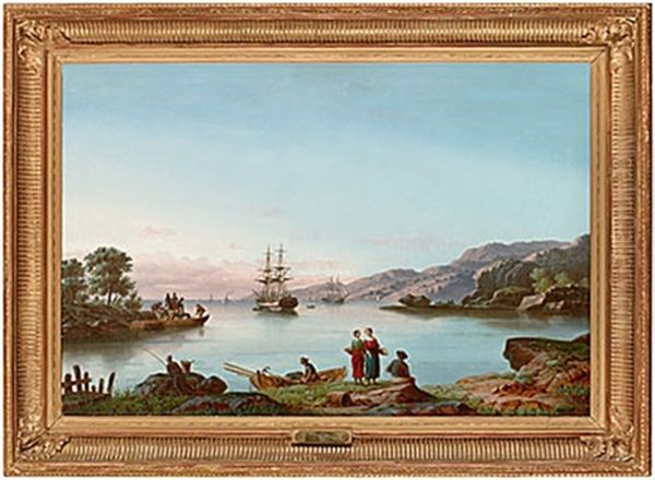 Saltsjobaden Oil Painting by Pehr Wilhelm Cedergren