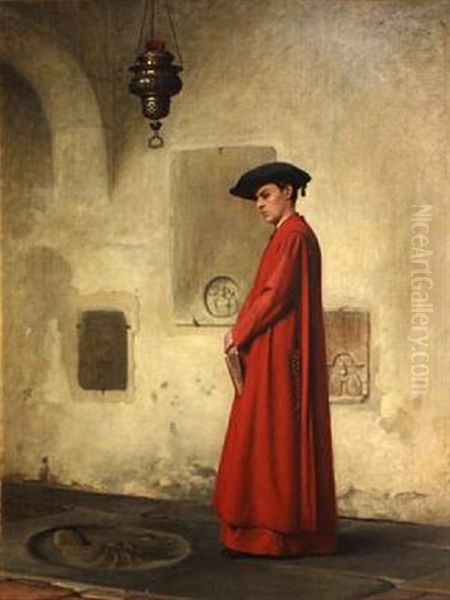 The Young Cleric Oil Painting by Thure Nikolaus Cederstrom