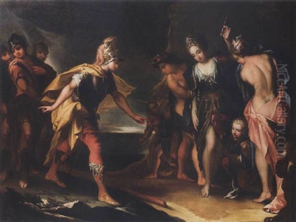 Circe E Ulisse (?) Oil Painting by Andrea Celesti