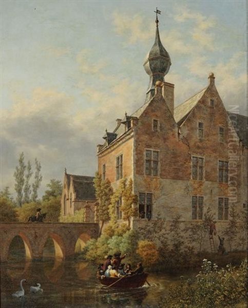 Chateau De David Teniers A Perk Pres D'anvers Oil Painting by Cornelis Cels