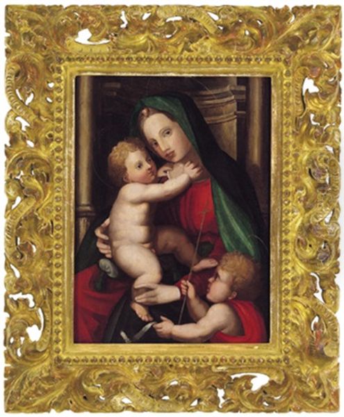 Madonna Con Bambino E San Giovannino Oil Painting by Antonio del Ceraiuolo