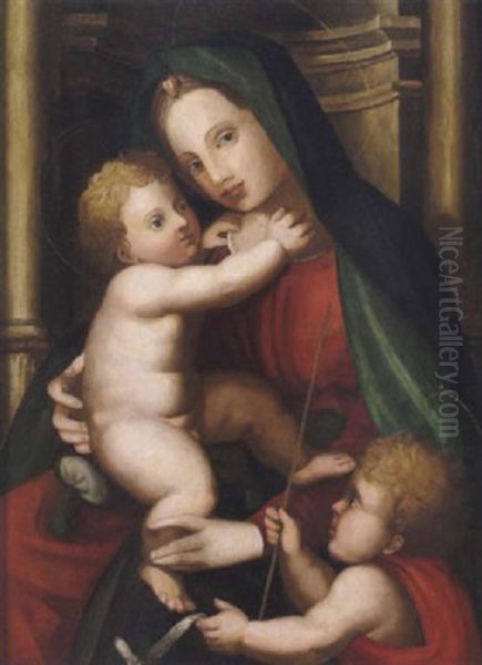 Madonna Con Bambino E San Giovannino Oil Painting by Antonio del Ceraiuolo