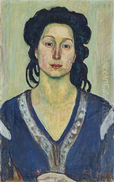 Bildnis Jeanne Charles Cerani Oil Painting by Ferdinand Hodler and Jeanne Charles Cerani-Ciic