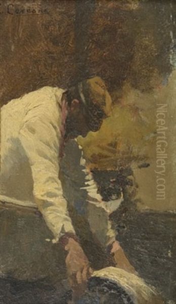 Labourer Oil Painting by Ettore Cercone