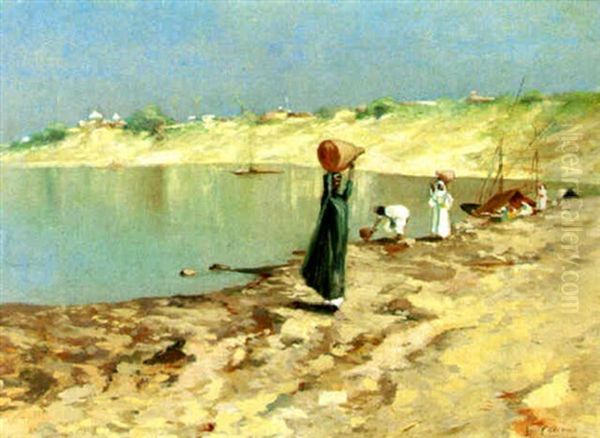 Moorish Water Carriers Oil Painting by Ettore Cercone