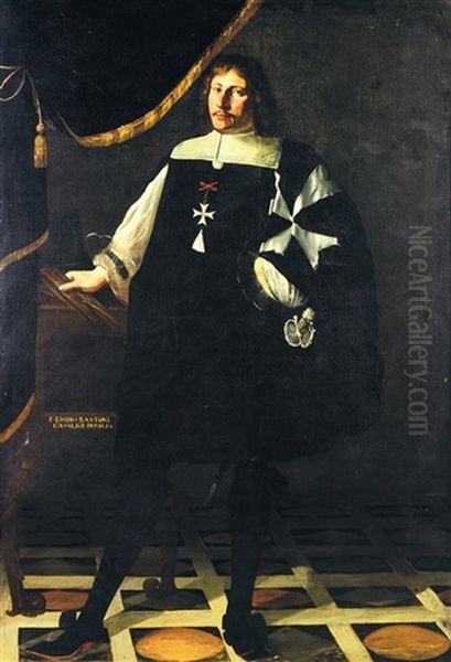 Portrait De Fra Emilio Bastoni, Chevalier De Malte Oil Painting by Carlo Ceresa