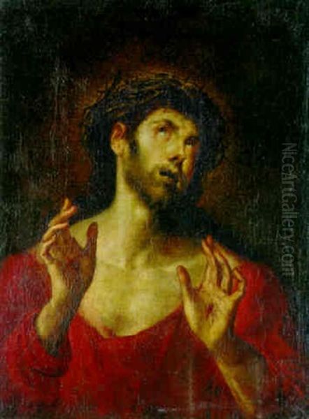 Christ The Man Of Sorrows Oil Painting by Mateo Cerezo