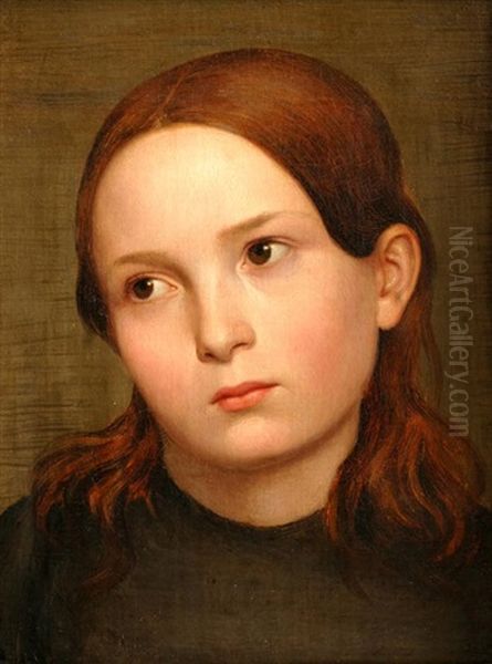 Portrait Of A Girl Oil Painting by Jaroslav Cermak