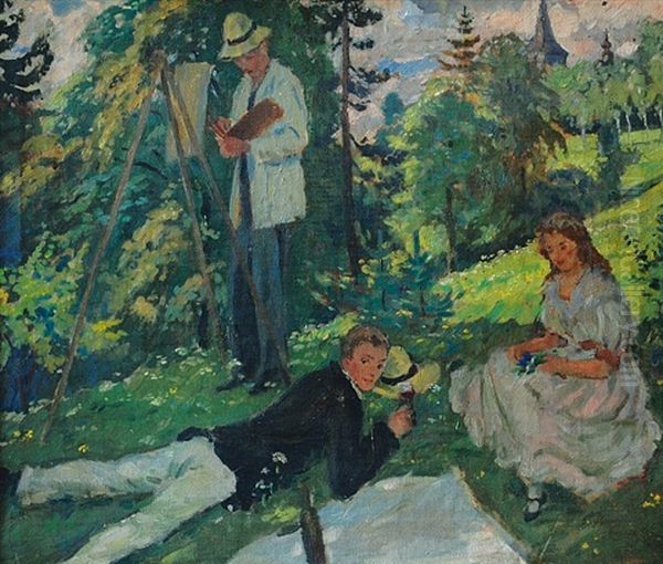 With A Painter On A Picnic by Jaromir Cerny