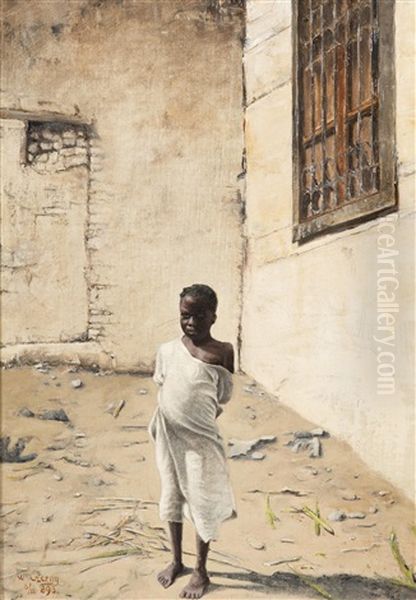 African Boy Oil Painting by Venceslav Cerny