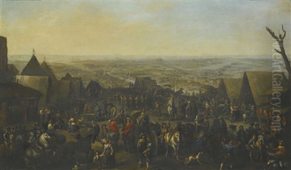 The Siege Of Ostend, 1601-1604 Oil Painting by Michelangelo Cerquozzi