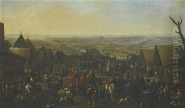 The Siege Of Ostend, 1601-1604 Oil Painting by Michelangelo Cerquozzi