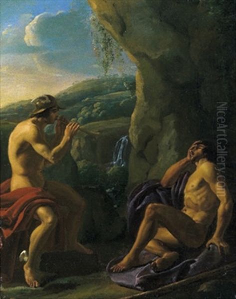 Mercurio E Argo Oil Painting by Michelangelo Cerquozzi