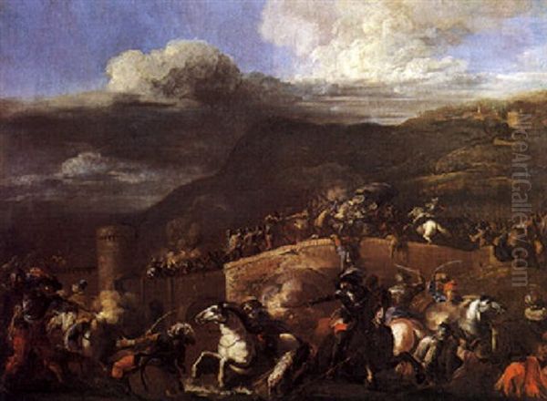 Scena De Battaglia Oil Painting by Michelangelo Cerquozzi