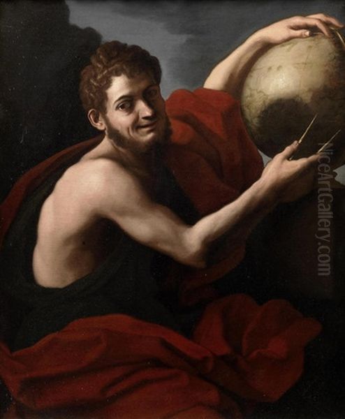 Democritus Oil Painting by Giovanni Domenico Cerrini