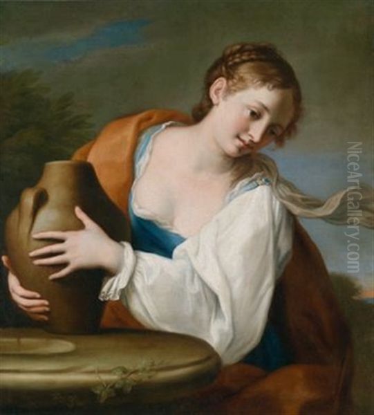 Rebecca Am Brunnen Oil Painting by Giovanni Domenico Cerrini