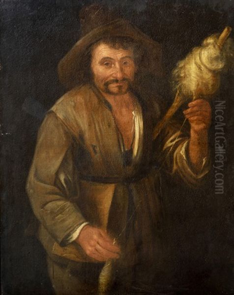 Ein Bauer Mit Wollspindel Oil Painting by Giacomo Ceruti