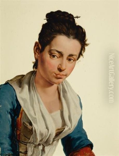 Portrait Of A Young Countrywoman, Half Length Oil Painting by Giacomo Ceruti