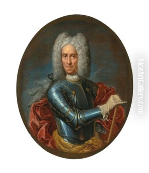 Portrait Of Johann Matthias Von Der Schulenburg (1661-1747), Half-length, In Armour Oil Painting by Giacomo Ceruti