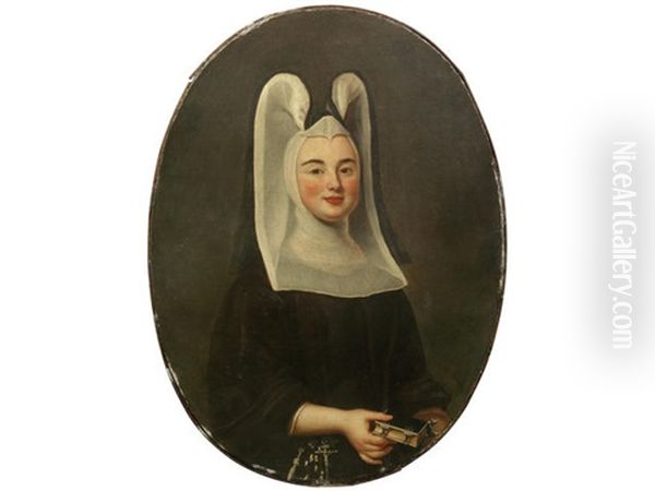 Portrait Of A Nun, Half-length, Holding A Prayer-book Oil Painting by Giacomo Ceruti