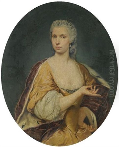 Portrait Of A Princess, Dressed In An Ermine Gown Oil Painting by Giacomo Ceruti