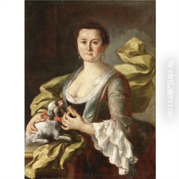 Ritratto Di Gentildonna Con Cagnolino Oil Painting by Giacomo Ceruti