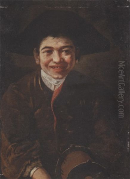 A Laughing Boy Oil Painting by Giacomo Ceruti