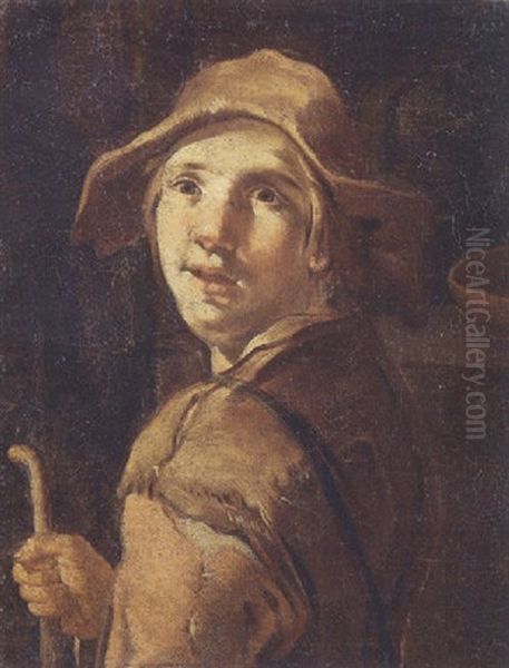 A Beggar Looking Over His Shoulder Oil Painting by Giacomo Ceruti