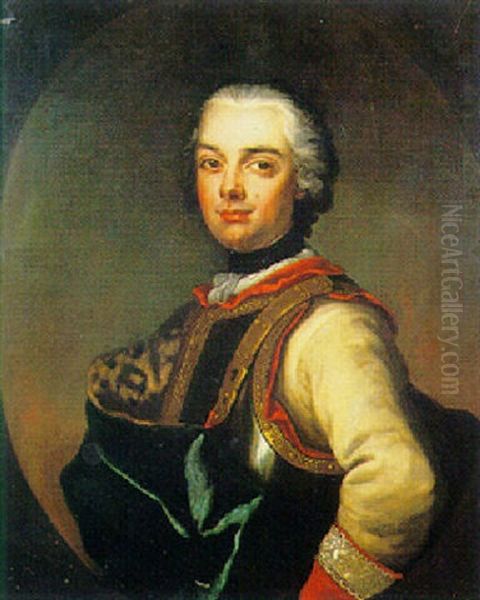 Condottiero In Armatura, A Mezzo Busto Oil Painting by Giacomo Ceruti