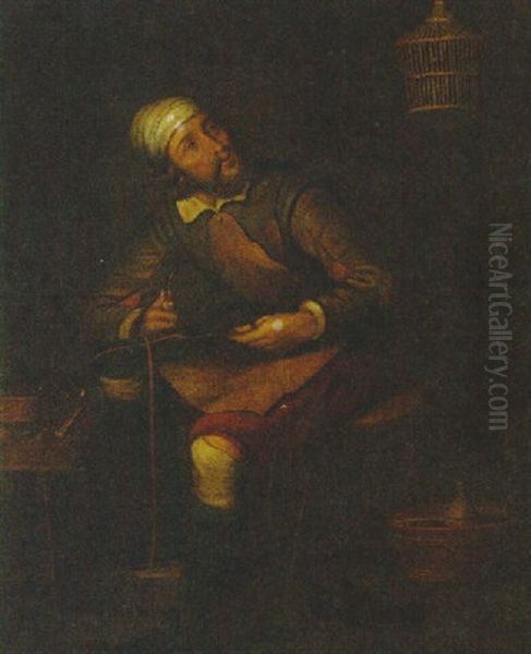 A Cobbler At Work Oil Painting by Giacomo Ceruti