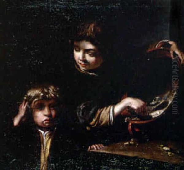 Les Petits Mangeurs De Polenta Oil Painting by Giacomo Ceruti