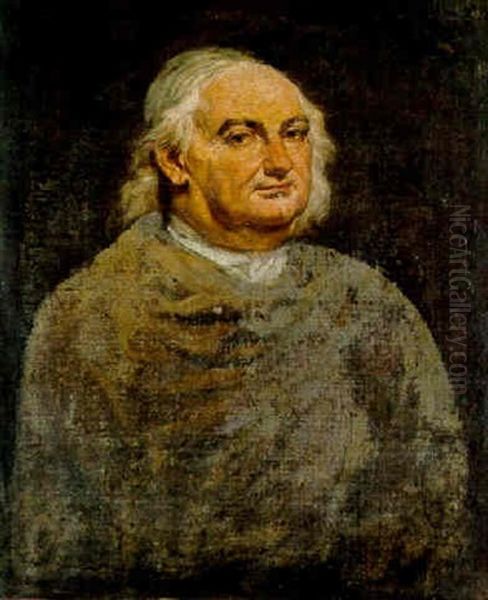 Portrait Of A Grey-haired Gentleman, Half-length, Wearing A Brown Cloak by Giacomo Ceruti