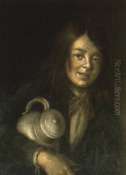 A Youth Holding A Jug Oil Painting by Giacomo Ceruti