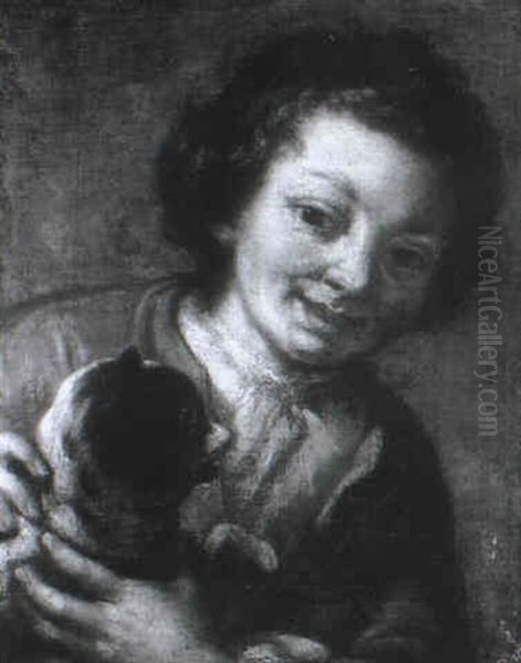 A Boy Holding A Cat Oil Painting by Giacomo Ceruti