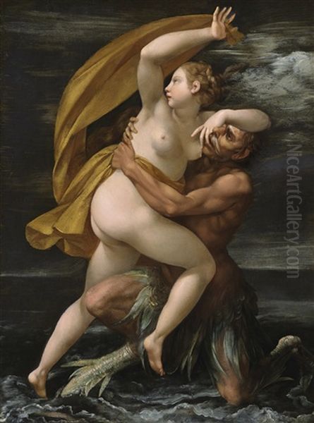 Glaucus Abducting Syme Oil Painting by Giuseppe Cesari