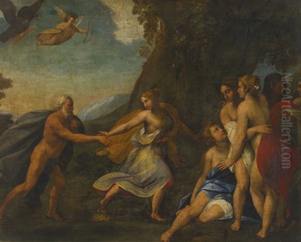 Jupiter And The Nymphs Oil Painting by Giuseppe Cesari