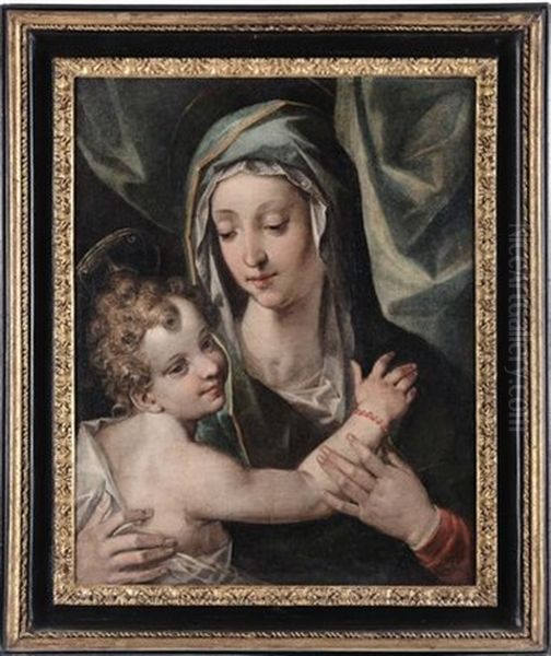 Madonna Col Bambino Oil Painting by Giuseppe Cesari