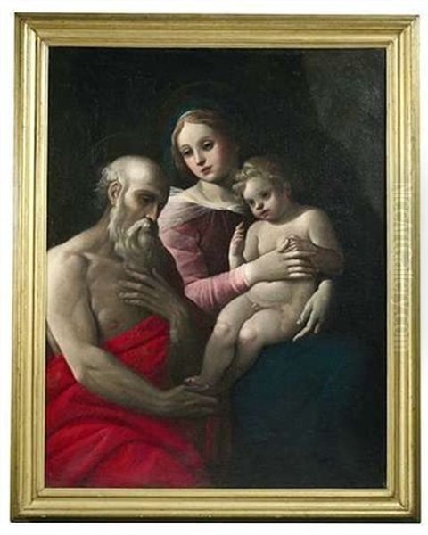 Madonna Mit Dem Hl. Hieronymus Oil Painting by Giuseppe Cesari