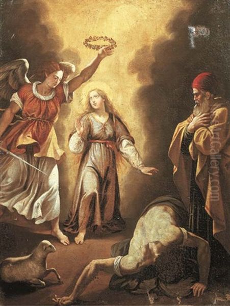 The Martyrdom Of Saint Agnes Oil Painting by Giuseppe Cesari